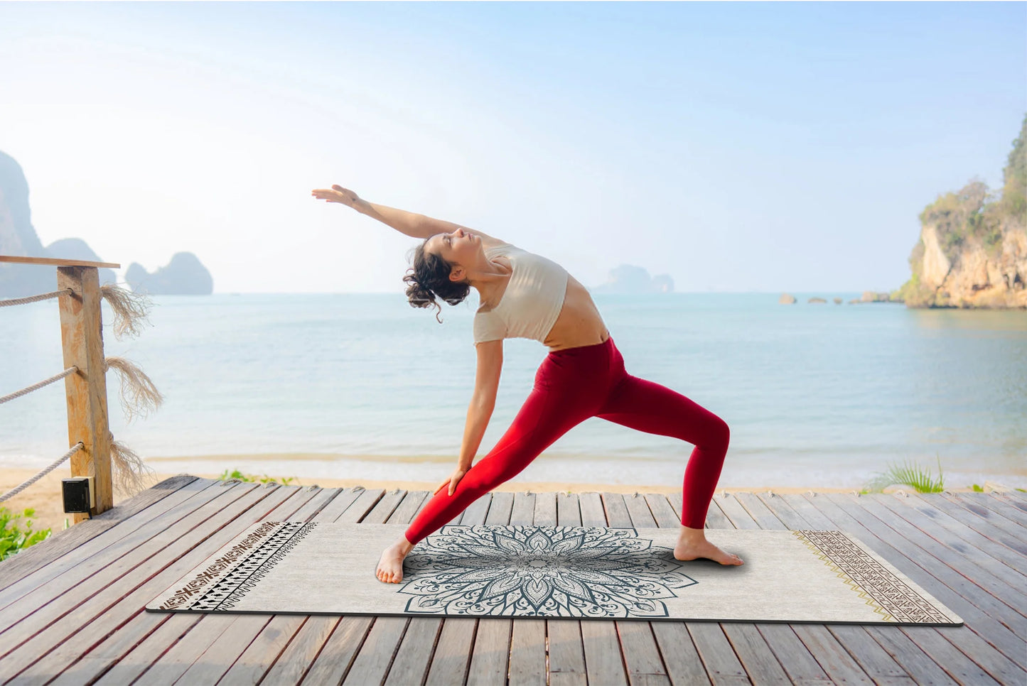 Yoga Mat Premium Printing Non Slip Exercise & Fitness Mat for All Types of Yoga, Pilates & Floor Workouts (72" X 24" X 6Mm Thick)