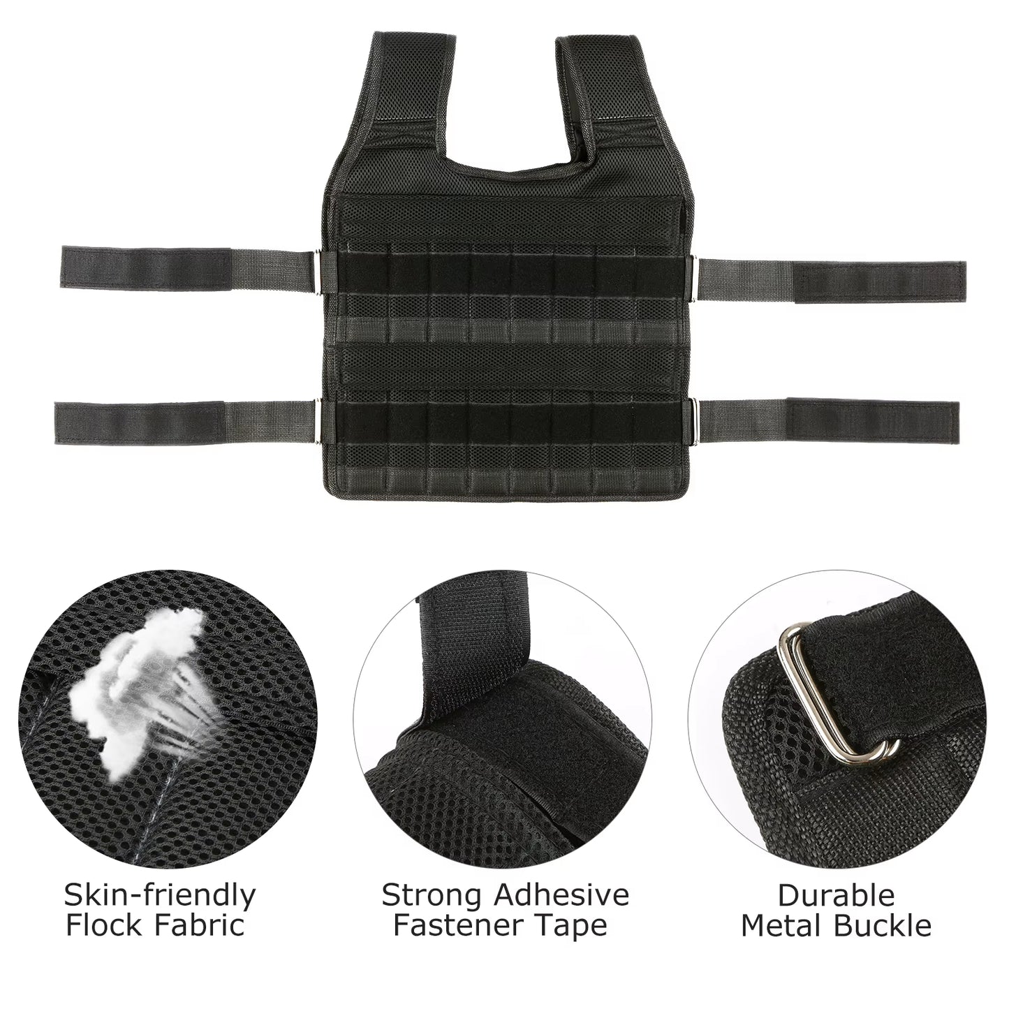 15Kg/35Kg Adjustable Weight Vest Exercise Loading Weight Vest Strength Training Jacket with 6Kg Leg Weight 5Kg Arm Weight