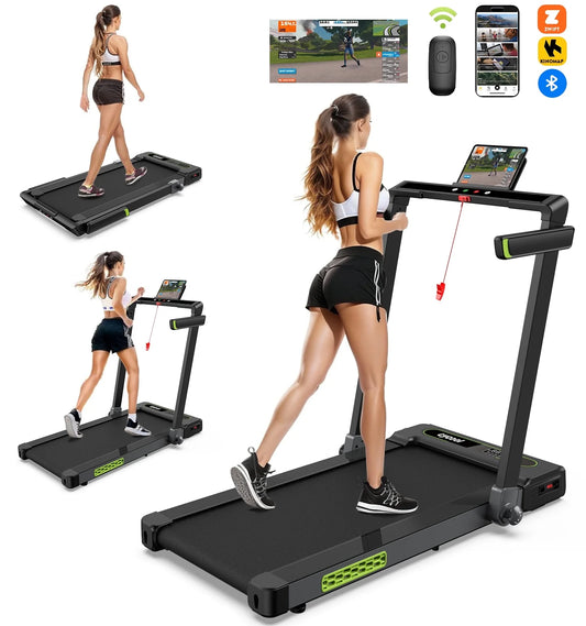 2.5HP 2 In1 Folding Treadmill with Display Electric Running Portable Walking Pad for Home Fitness