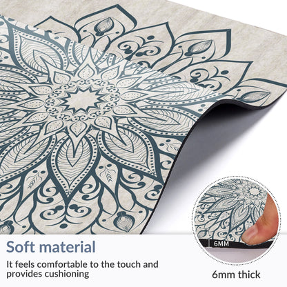 Yoga Mat Premium Printing Non Slip Exercise & Fitness Mat for All Types of Yoga, Pilates & Floor Workouts (72" X 24" X 6Mm Thick)