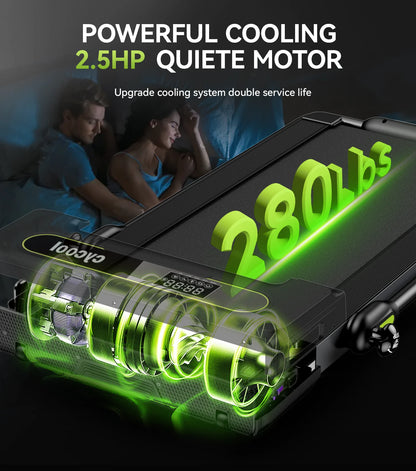 2.5HP 2 In1 Folding Treadmill with Display Electric Running Portable Walking Pad for Home Fitness