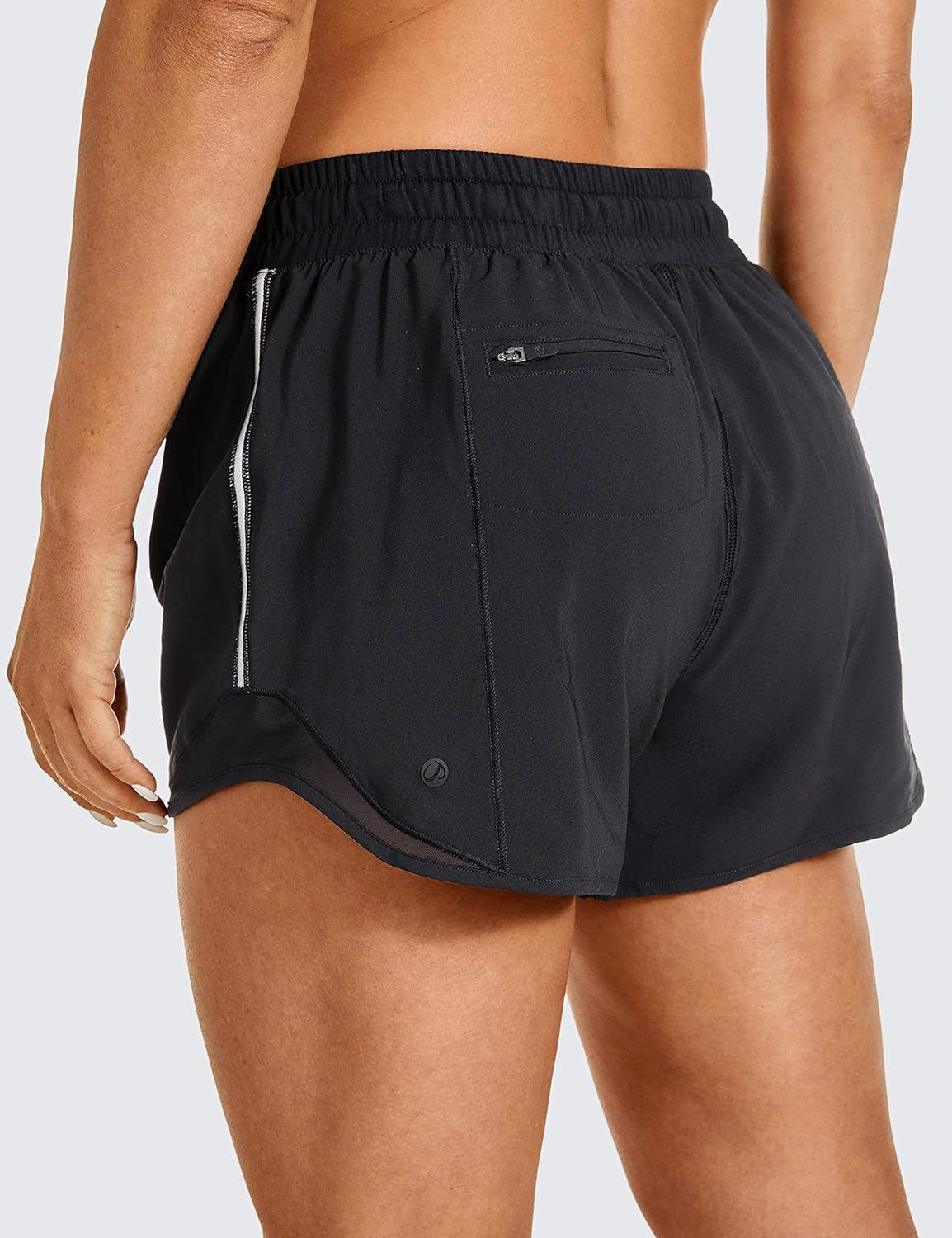 Athletic Shorts for Women with Zip Pocket, 2.5"/4" Mid Waist Mesh Liner Shorts for Running Gym Workout