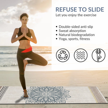Yoga Mat Premium Printing Non Slip Exercise & Fitness Mat for All Types of Yoga, Pilates & Floor Workouts (72" X 24" X 6Mm Thick)